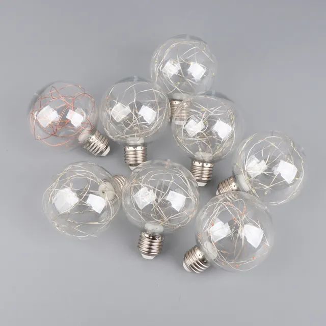 LED Edison String Glühbirne E27 220V Buntes RGB -Lichtkupferdrahtbirne ><g
