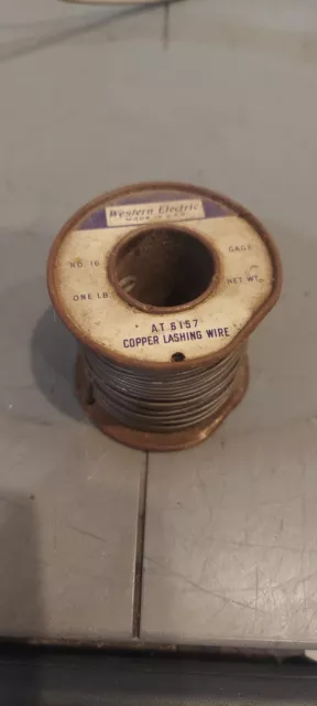 Vintage WESTERN ELECTRIC AT 6157 COPPER LASHING WIRE NO 16 GAGE 1 LB