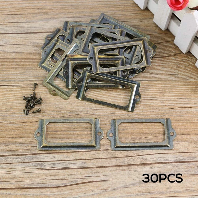 Kit porta etichette cassetto con viti portagioie armadio 30 pz