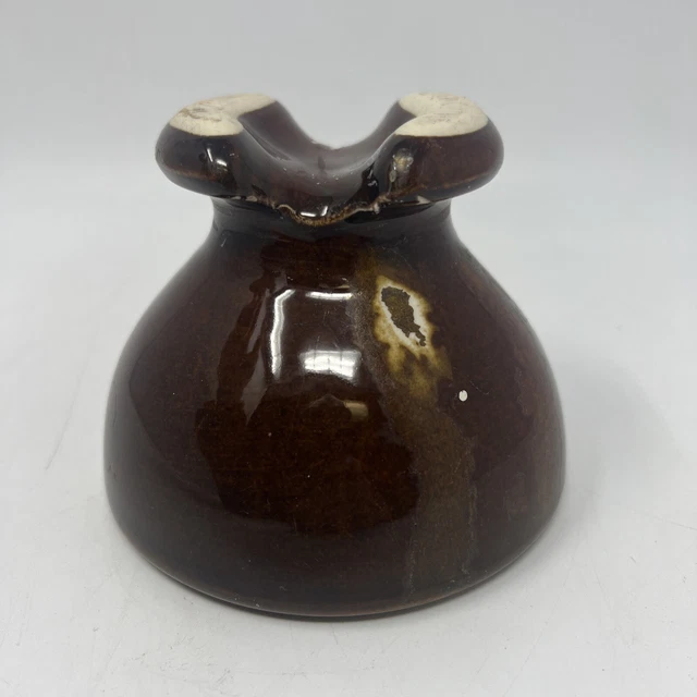 Vintage Rare Pinco 63 Tier Mushroom Porcelain Electrical Insulator Brown & Black 6