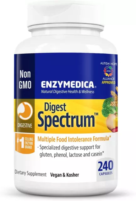 Enzymedica Digest Spectre 240 Capsules, Améliore Énergie, Digestif Support