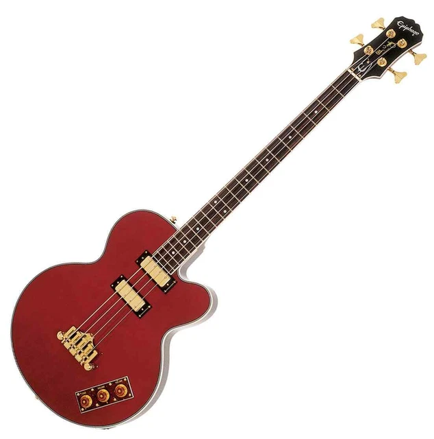 Rockige Epiphone 4-string Allen Woody Ltd. RumbleKAT E-Bassgitarre in Wine Red