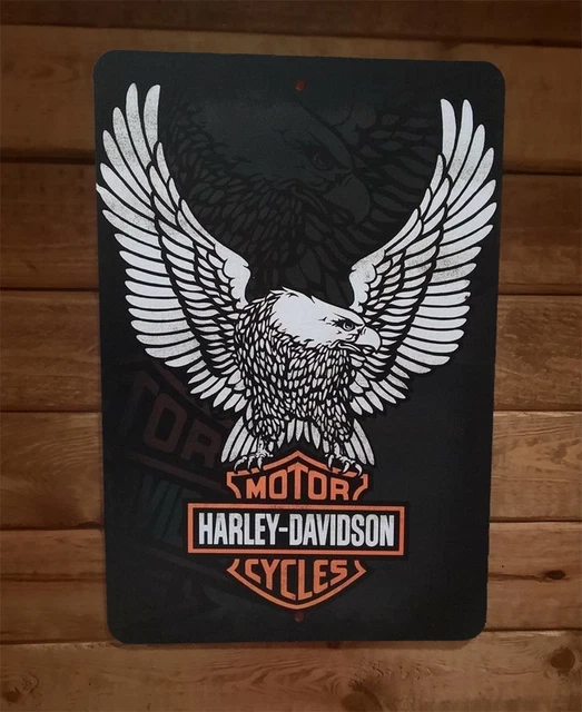 HARLEY DAVIDSON MOTORCYCLES Eagle Art 8x12 Metal Wall Sign Garage