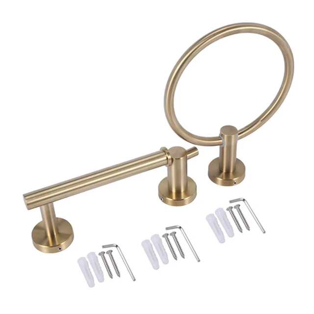 Bathroom Hardware Accessories Set 3-Piece Gold Brushed Bathroom Hardware Sets M