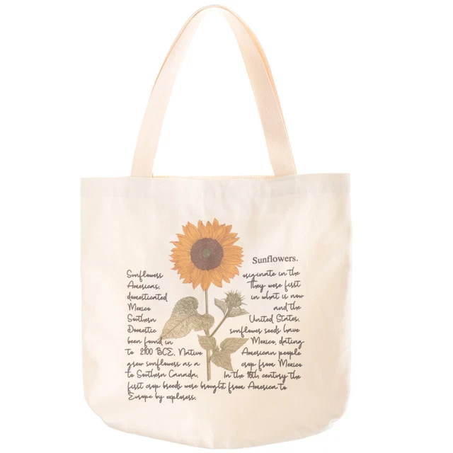 Floral canvas tote bag sale