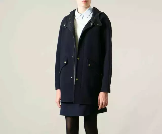 APC Women's Wool Parka Hooded Coat Jacket