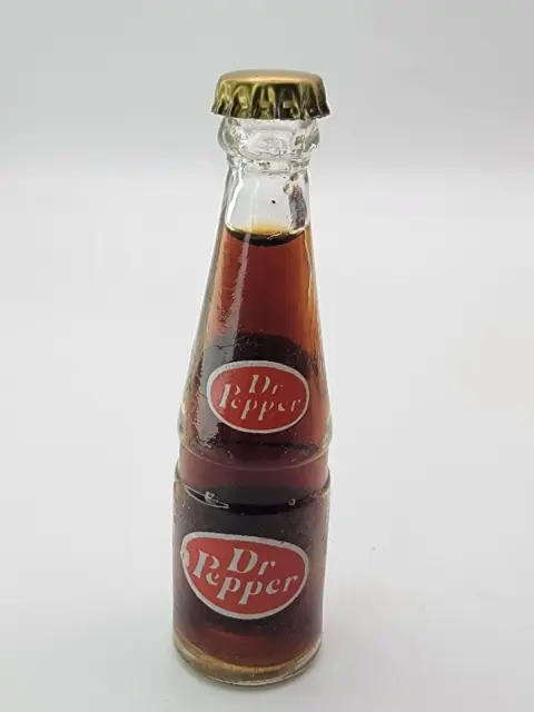 Vintage Dr. Pepper Soda Drink Mini Miniature  3" Glass Bottles