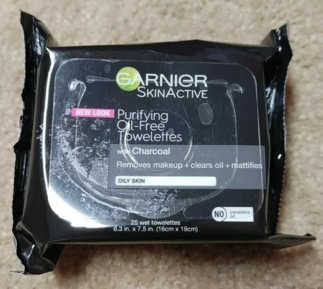 Garnier SkinActive Clean+ Purifying Oil Free Cleansing Towelettes w/Charcoal