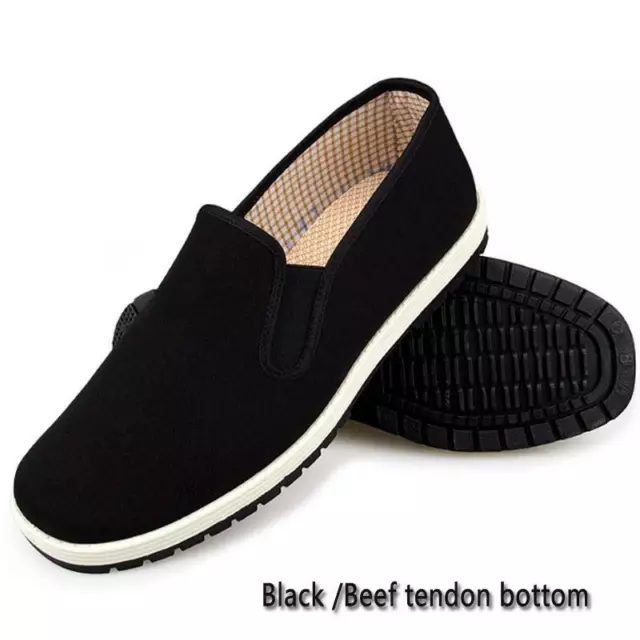 Chinese Old Beijing Mens Slip On Cloth Shoes Comfy Non-slip Casual Canvas Shoes