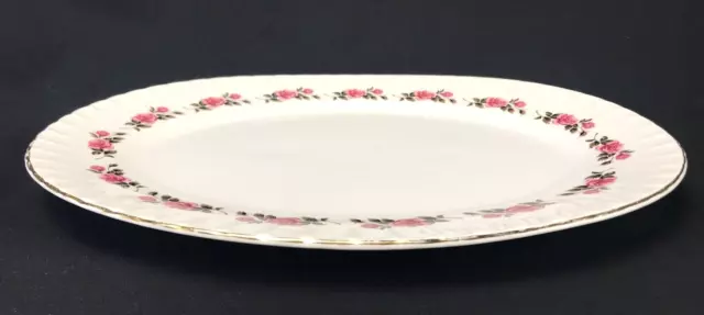 Ridgway Romance White Mist Oval Platter Serving Plate Roses Warranted 22KT Gold 3