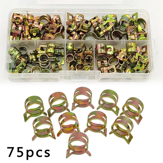 75x Clip a Molla Carburante Tubo Linea Acqua Aria Morsetti 6-10mm Con Box Cheap