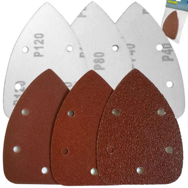 6 Palm Sander Pads. Palm Sanding Pads triangle detail Mouse sheets Hook & Loop