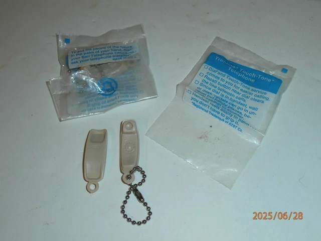 VINTAGE BELL TELEPHONE Trimline Touch-Tone Telephone Key Chains 1980's ...