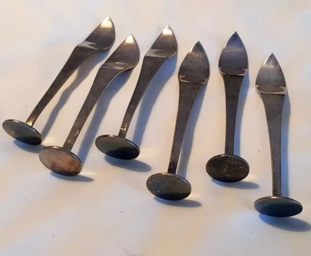 Very Unusual Set of 6 Antique possibly Georgian Silver Plated Sugar Crushers