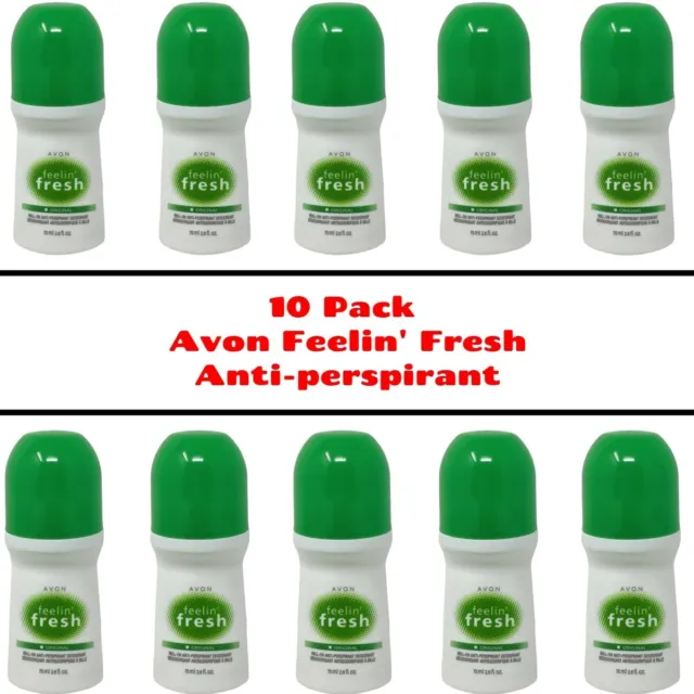 Avon Feelin Fresh Roll-on Deodorant 2.6 oz - 10 Pack Anti-Perspirant