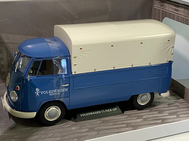 VW T1 Pick-Up VW Service Bleu et Blanc 1:18 Echelle Solido 1806702