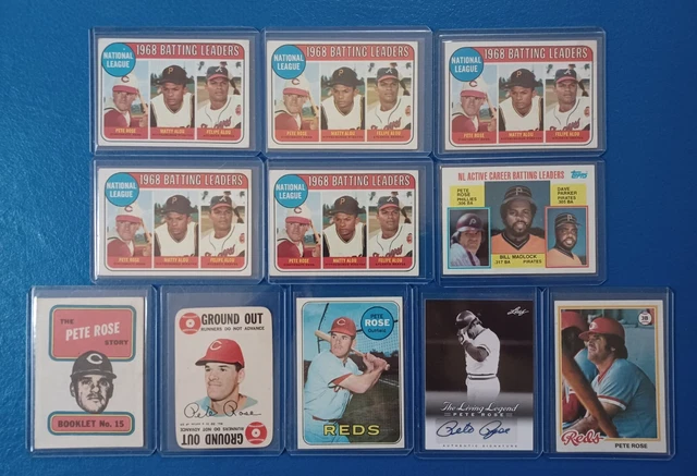 Pete Rose Vintage Topps Baseball Card Lot (11) Including Leaf Autograph! Nice! Pete Rose Vintage Topps Baseball Card Lot (11) Including Leaf Autograph! Nice!