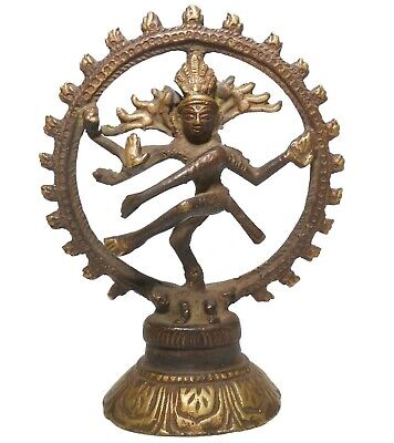 Late 19Th-Early 20Th C Indian Antique Dancing Nataraja Shiva Small Bronze Figure