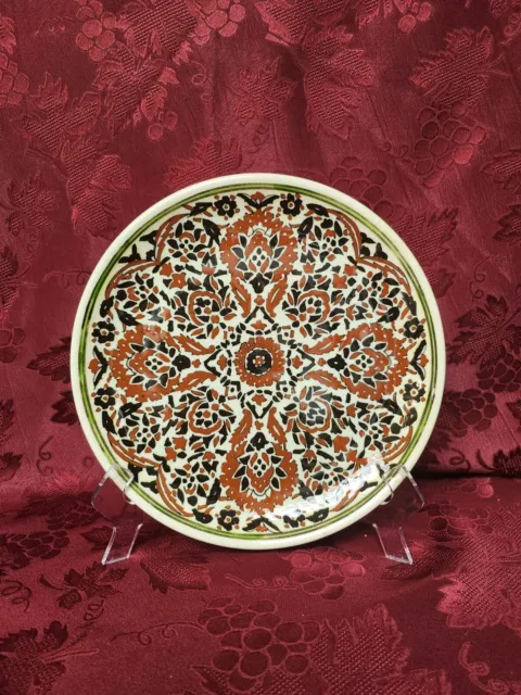 Vintage Turkish Kutahya Art Pottery 10” Plate Hand Painted Signed Ottoman Empire