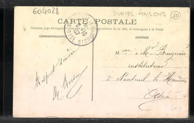 CPA La Neuve-Rue-Oursel-Maison, l´Ecole 1907 2