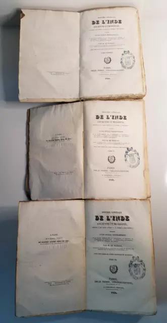 M. DE MARLÈS - Histoire générale de l'Inde ancienne et moderne V1,2,3 - 1828