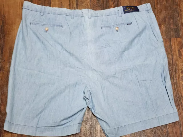 NWT Polo Ralph Lauren Men's Big&Tall Blue Chambray Lightweight Shorts 2