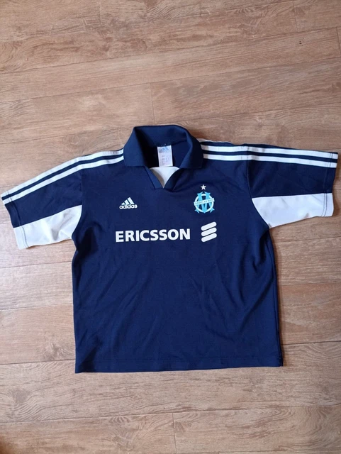 Maillot Vintage Olympique De Marseille – Socios – Laurent Blanc / Ericsson – Taille 6-8 Ans