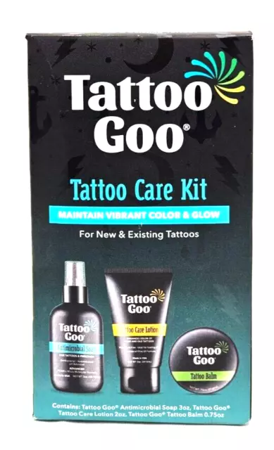 Tattoo Goo Tattoo Care Kit Antimicrobial Soap Lotion Balm Helps Color Glow NEW Tattoo Goo Tattoo Care Kit Antimicrobial Soap Lotion Balm Helps Color Glow NEW