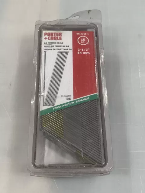 Porter Cable 15 Ga. 2.5” Angled Finish Nails DA15250-1 (1000 Count)
