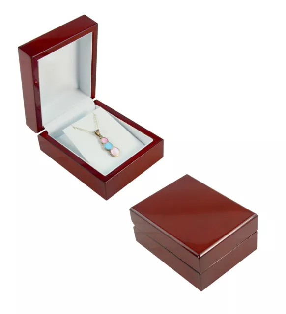 Premium Glossy Rosewood Pendant Drop Earring Jewelry Display Presentation Box 2