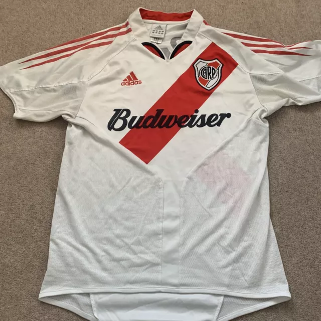 SIZE L RIVER Plate 2004 2005 Home Football Shirt Jersey Bud Rare
