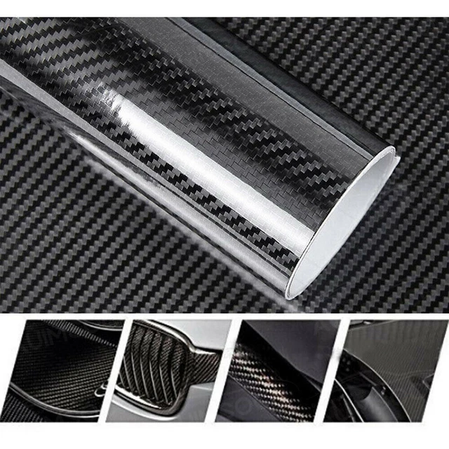 Carbon Fiber Vinyl Wrap Film Interior Control Panel Decals Car Parts Stickers