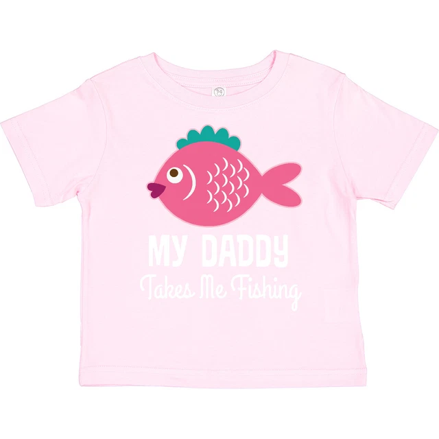 Inktastic My Daddy Takes Me Fishing Girls Toddler T-Shirt Fish Fisher Daddys Fun