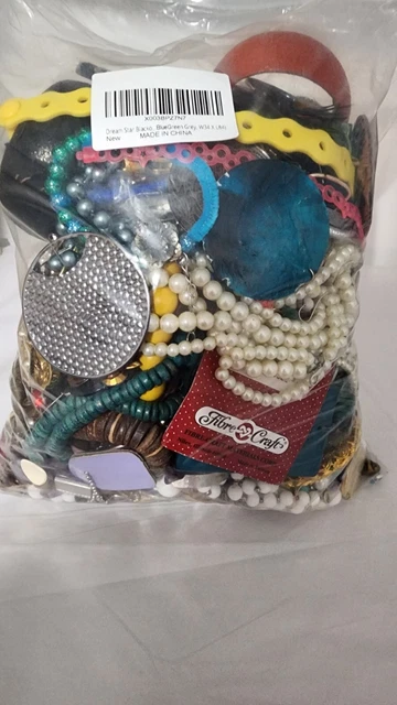 Lote de suministros de artesanía 7,6 libras de surtido de joyas de disfraz rotos