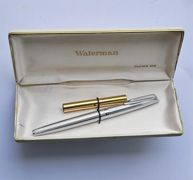 Stylo Plume Waterman CF Vintage - Plume En Or Plaqué, Bon état, Sans Encre