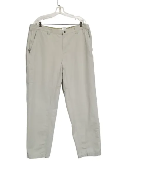 COLUMBIA MEN'S BEIGE Khaki Cargo Pants Size 38 Zip Pocket Tapered Leg ...