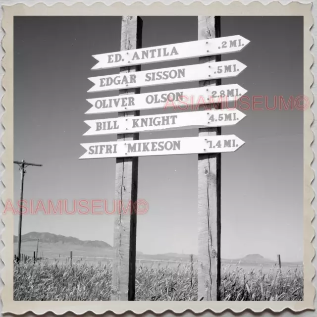 50s CASCADE COUNTY MONTANA ROAD SIGN MIKESON OLD USA AMERICA VINTAGE Photo 12181