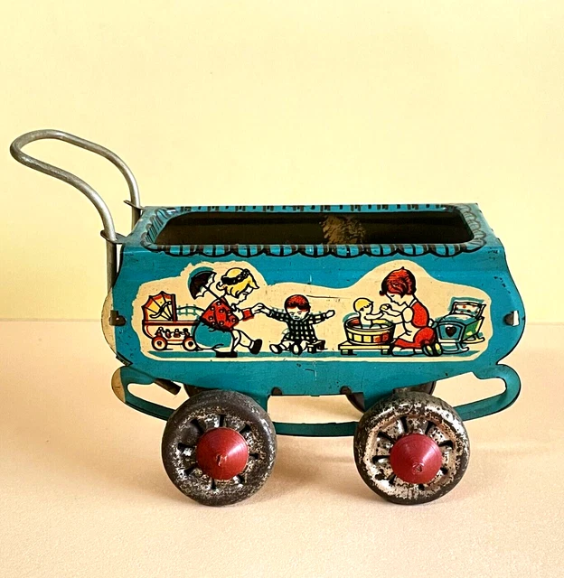 Poussette Landau Voiture Poupee Ancienne Tole Lithographiee - Tin Lithograph Toy