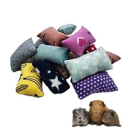 RIOUSSI Set of 4 Cozy Mini Pet Pillows for Guinea Pig Hedgehog Ferret Chinchilla