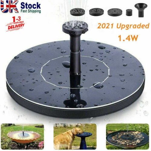 UK SOLAR POWERED Floating Pump Water Fountain Birdbath Pond Pool Garden