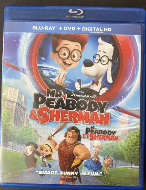 Dreamwork’s Mr. Peabody & Sherman (Blu Ray/DVD) Pre-owned FREE SHIPPING/Canada