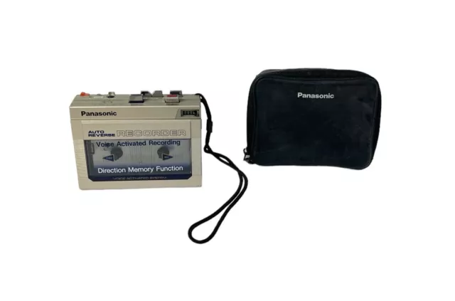 Panasonic RQ- 383 Voice Activated Cassette Recorder w Bag FOR PARTS OR REPAIR