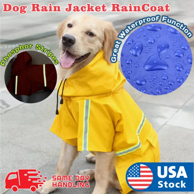 Dog Puppy Rain jacket RainCoat Clothes waterproof small XL size big