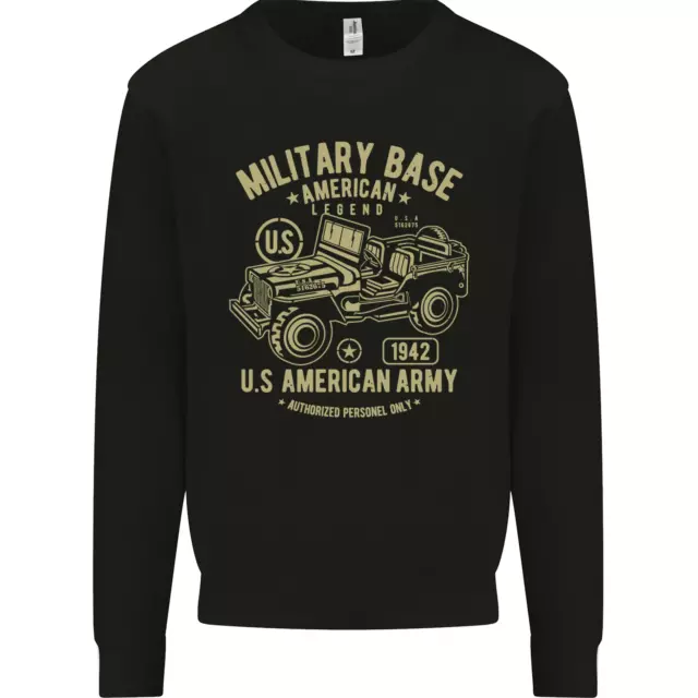 Felpa Maglione Bambini Base Militare Esercito Americano 4X4 Off Road