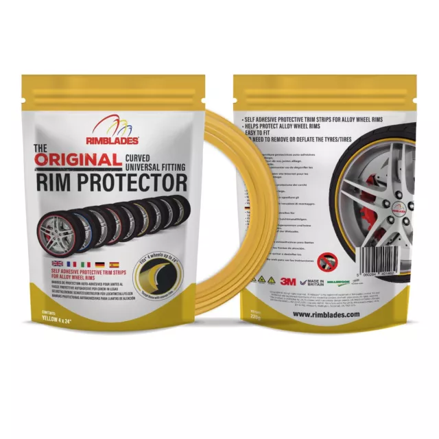 Giallo Rimblades Originale Lega Cerchione Protezioni - Deluxe Kit
