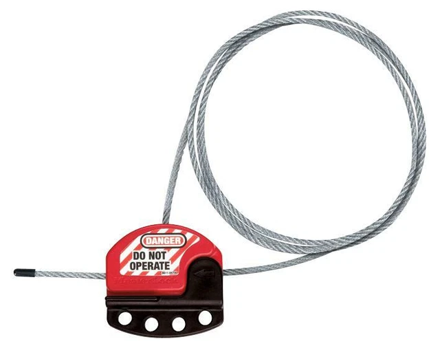 Adjustable Cable Lockout 1.8M, Lock Colour Red, Lock Material Powder For Master