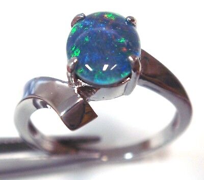 Xmas Lady Ring Special Natural Opal Ring Solid Sterling Silver