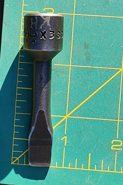 Vintage Mac X3SD F2 3/8" Drive Standard Tip Screwdriver Bit 7/16" X 3"