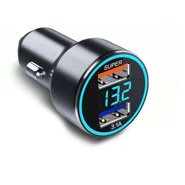 Caricabatterie rapido auto 66 W accendisigari adattatore cellulare caricabatterie 2 porte USB