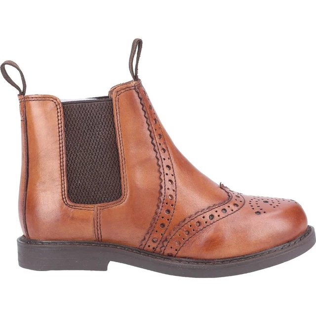 COTSWOLD NYMPSFIELD CHILDRENS Brogue Pull On Chelsea Boots Tan £37.99